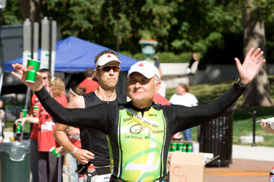 Larry Schmidt finishing Ironman 5 months post op